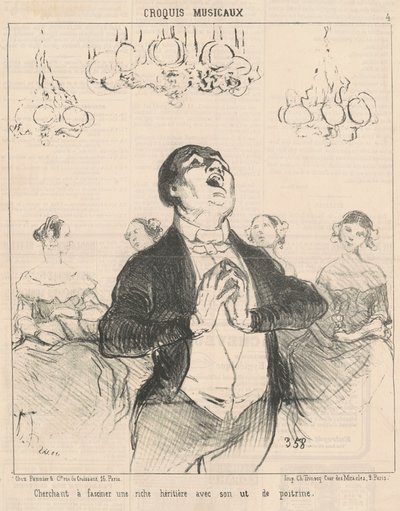 Tratando de fascinar a una rica ... de Honoré Daumier
