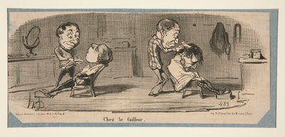 At the Tailor, At the Hairdresser, en Charivari, 3, 16 y 19 de febrero de 1853 de Honoré Daumier