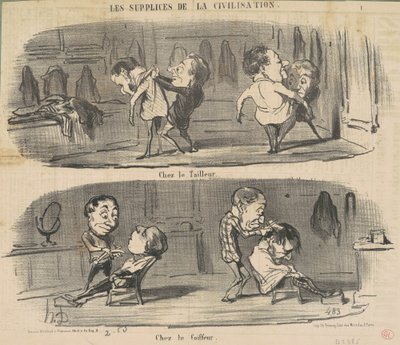 En el sastre, en el peluquero de Honoré Daumier