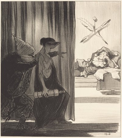 Clitemnestra empujada por mimi Véron... de Honoré Daumier