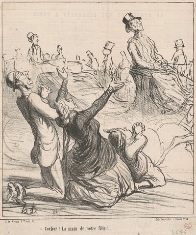 ¡Cochero! ¡La mano de nuestra hija! de Honoré Daumier
