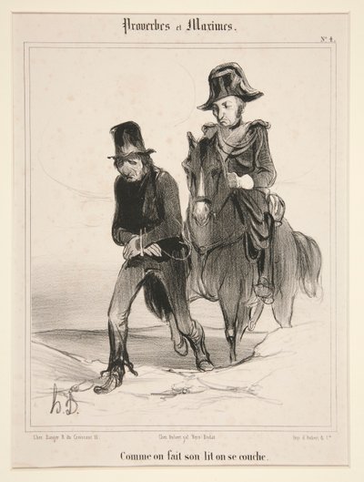 Como uno hace la cama uno se va a la cama, plano 4 de Proverbios y Máximas de Honoré Daumier