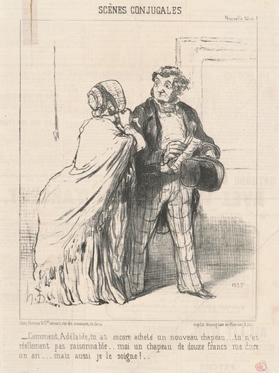 Cómo... ¿has comprado otro... sombrero? de Honoré Daumier
