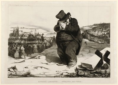¡Aplastado Lafayette!... ¡Atrapado, viejo amigo! 1834 (litografía) de Honoré Daumier