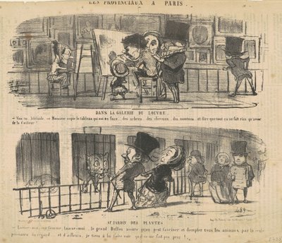 En la galería del Louvre de Honoré Daumier