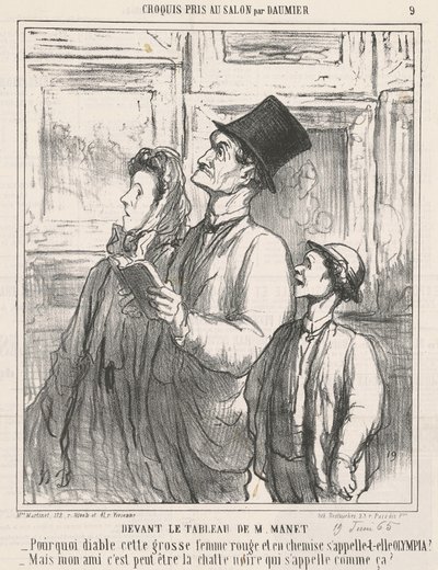 Frente al cuadro de M. Manet de Honoré Daumier