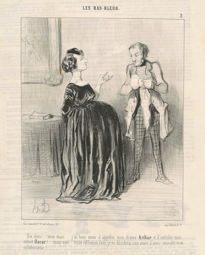 Dime... mi marido... tengo muchas ganas de llamar a mi drama... de Honoré Daumier
