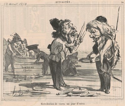 Distribución de víveres un día extra de Honoré Daumier