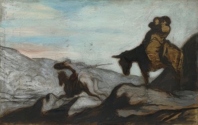 Don Quijote y Sancho Panza. Alrededor de 1855 de Honoré Daumier
