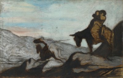Don Quijote y Sancho Panza, ca 1855 de Honoré Daumier