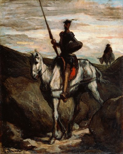 Don Quijote en las montañas de Honoré Daumier