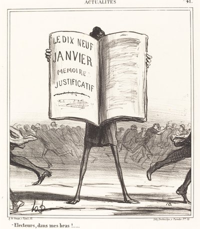 ¡Electores, en mis brazos!... de Honoré Daumier