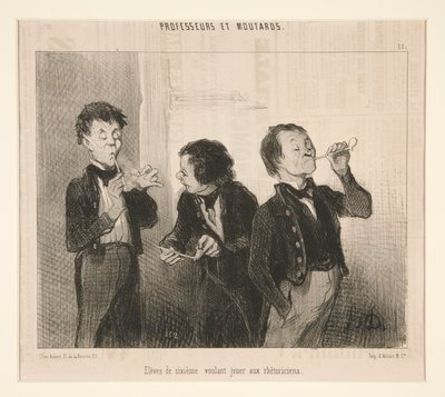 Alumnos de sexto con ganas de jugar a los retóricos, de Profesores y Moutards de Honoré Daumier