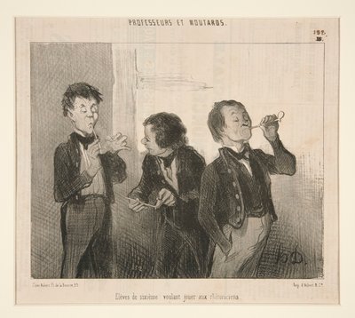 Alumnos de sexto con ganas de jugar a los retóricos, de Profesores y Moutards de Honoré Daumier