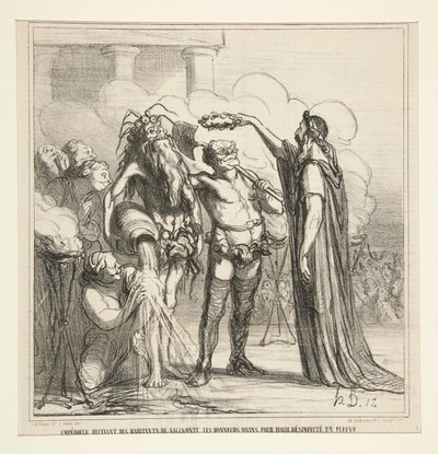 Empédocles recibiendo de Honoré Daumier