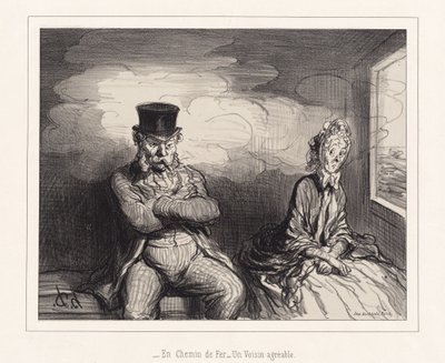 En el ferrocarril: Un vecino agradable de Honoré Daumier