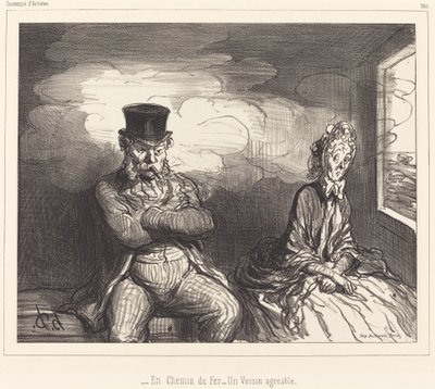 En el ferrocarril... un vecino agradable de Honoré Daumier