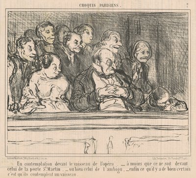 En contemplación frente al barco de la ópera de Honoré Daumier