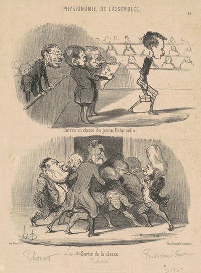 Entrada en Clase del Joven Estancelin de Honoré Daumier