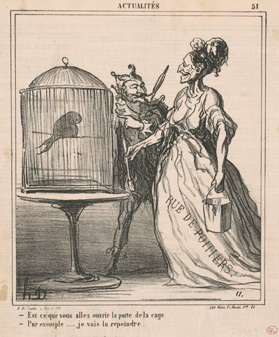 ¿Vas a abrir la puerta de la jaula...? de Honoré Daumier