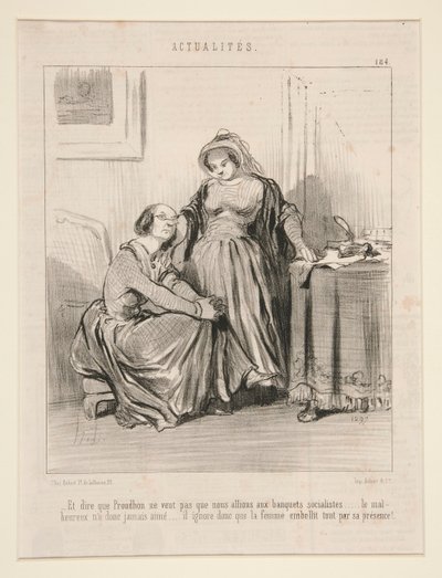 Y decir que Proudhon no quiere que vayamos a banquetes socialistas de Honoré Daumier