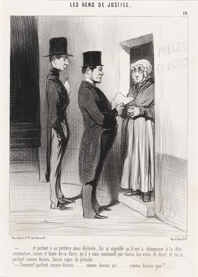 Y hablando a su portera así declarado... de Honoré Daumier