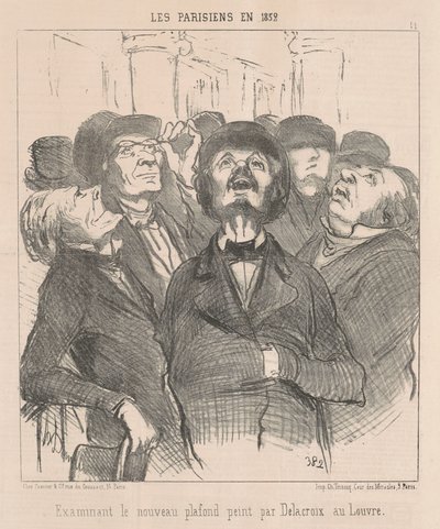 Examinando el nuevo techo... de Honoré Daumier