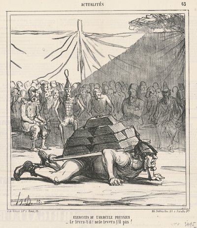 Ejercicios del Hércules prusiano de Honoré Daumier