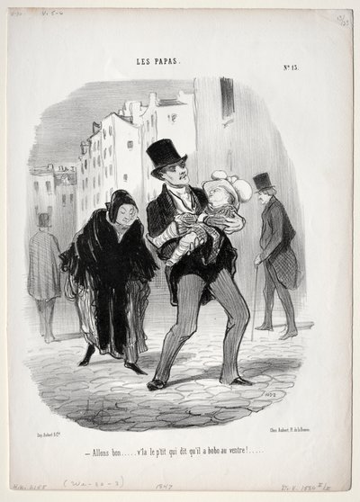 Padres, lámina 13: Ven, querido..., 1847 de Honoré Daumier