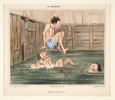 ¡¡¡Posición incorrecta!!! de Los bañistas de Honoré Daumier