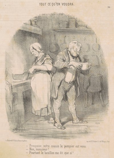 François, su primo el bombero ha venido ... de Honoré Daumier