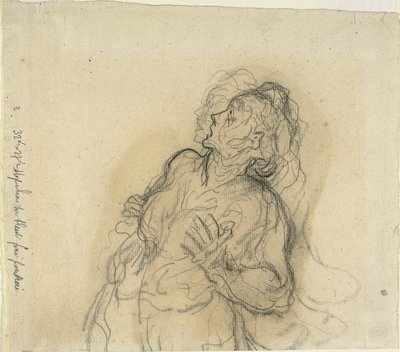 Mujer asustada de Honoré Daumier