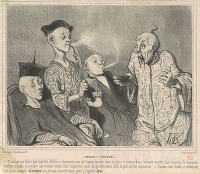 Fumadores y tomadores de rapé de Honoré Daumier