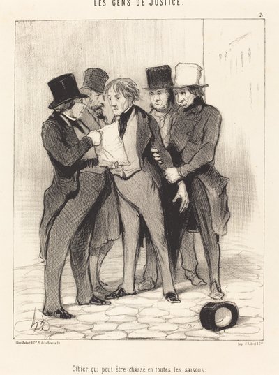 Caza que puede ser perseguida en todas las estaciones de Honoré Daumier