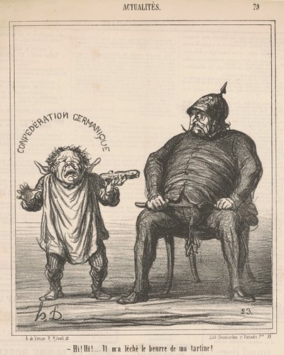 ¡Ja! ¡ja! ... Me ha lamido la mantequilla de mi tostada de Honoré Daumier
