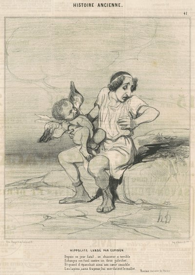 Hipólito atravesado por Cupido de Honoré Daumier