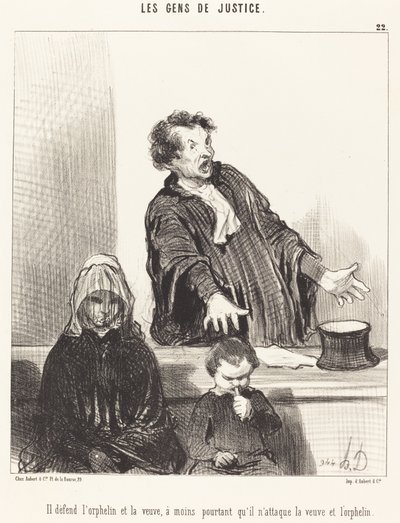 Defiende al huérfano y a la viuda, a menos... de Honoré Daumier