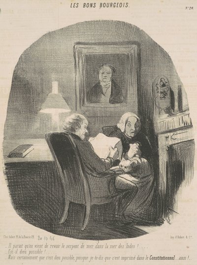 Parece que acaban de ver de nuevo la serpiente marina ... de Honoré Daumier