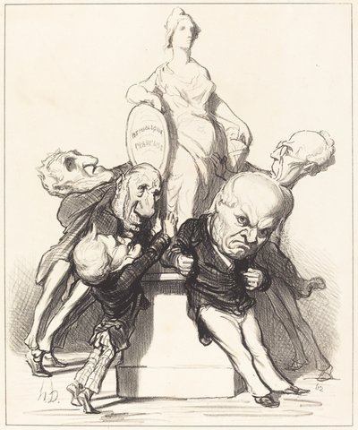 Pretenden que la sostienen de Honoré Daumier