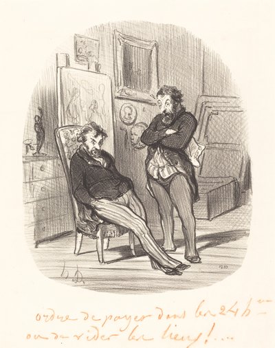 Inconveniente de enviar un mal cuadro... de Honoré Daumier