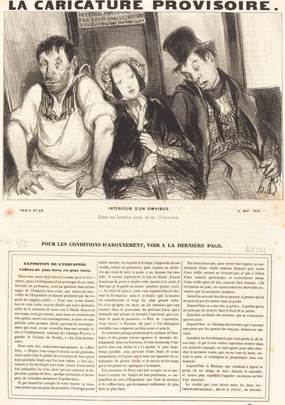 Interior de un ómnibus de Honoré Daumier