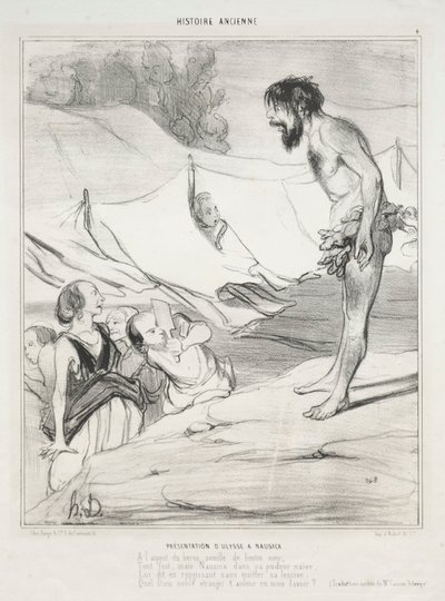 Introducción de Ulises en Nausica de Honoré Daumier