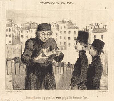Jóvenes colegiales... lavando hasta su diccionario de latín de Honoré Daumier