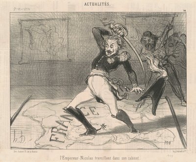 El emperador Nicolás trabajando en su gabinete de Honoré Daumier