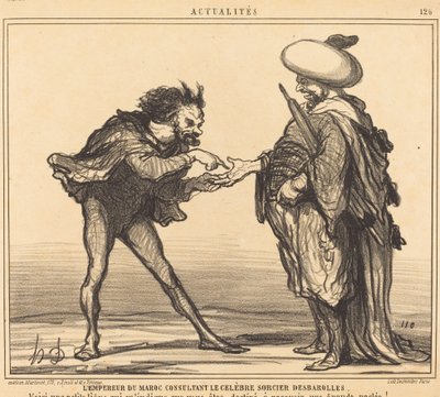 El Emperador de Marruecos consultando... Desbarolles de Honoré Daumier