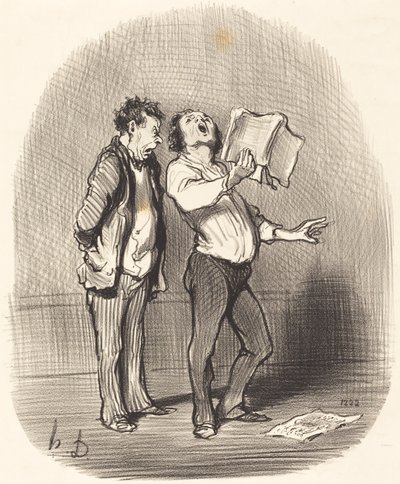 El inconveniente de tener un amigo melómano de Honoré Daumier