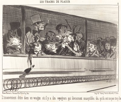 El inconveniente de estar en un vagón... de Honoré Daumier