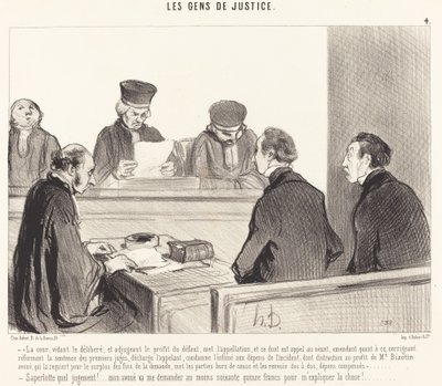 La Corte, vaciando la deliberación... de Honoré Daumier