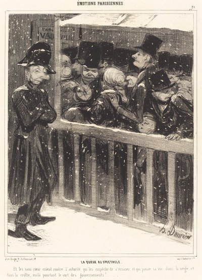 La cola en el espectáculo de Honoré Daumier