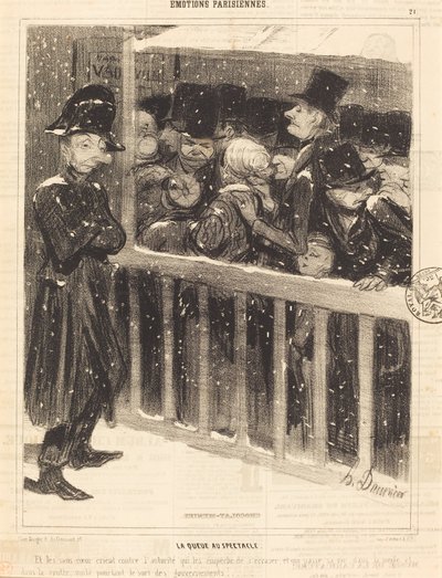 La cola en el espectáculo de Honoré Daumier